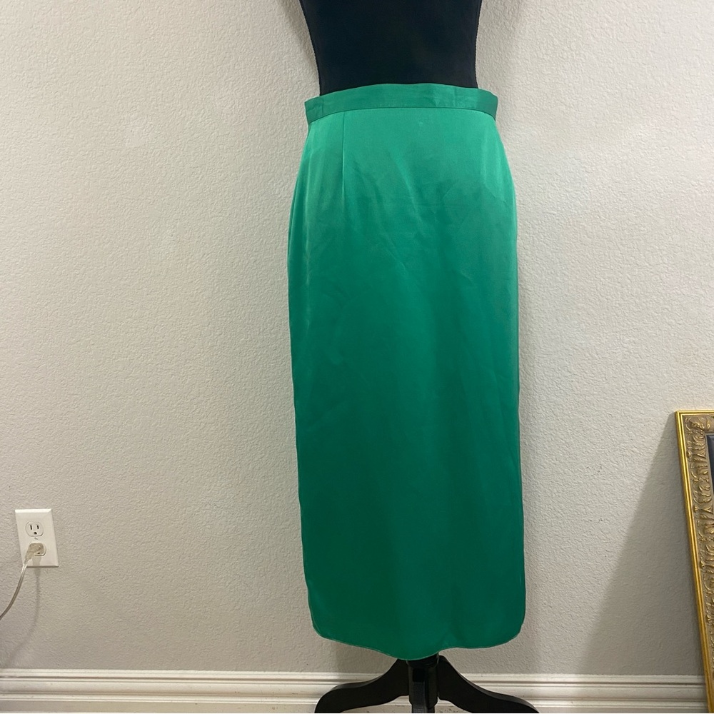 Lutz Teutloff Quiet Luxury Green Skirt, See Measurements, Fully Lined - Picture 1 of 8